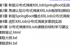 分布式调度XXL-Job-SpringBoot2.X项目实战视频教程